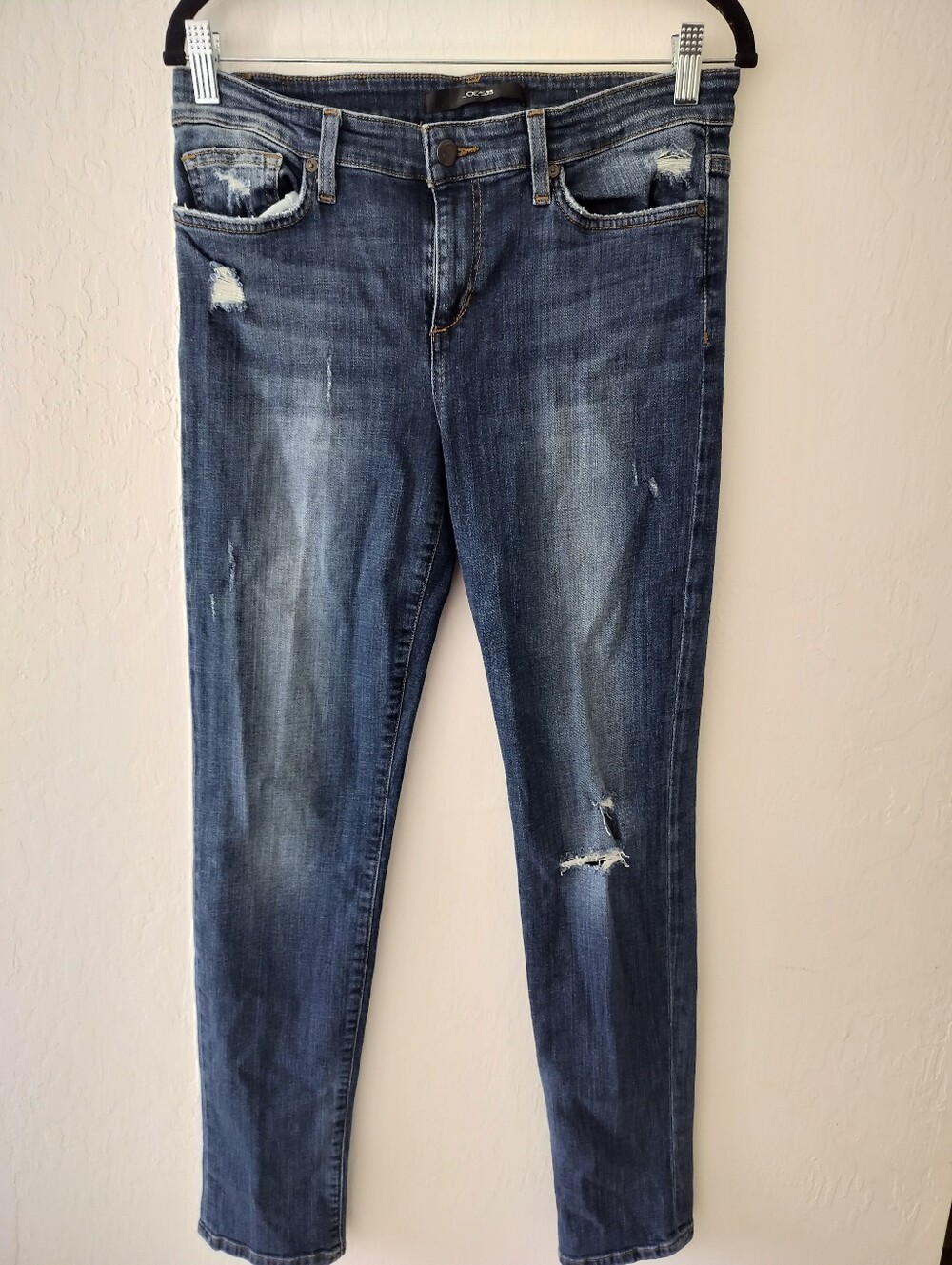 Joe's Jeans Women's Straight Leg Distressed Medium Wash Denim Size 29
